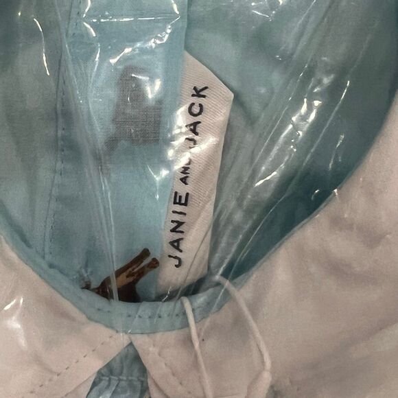 Janie and Jack, The Dog Icon Collared Dress in Breezy Blue Dog Friends, Girl’s 5 - Picture 7 of 8